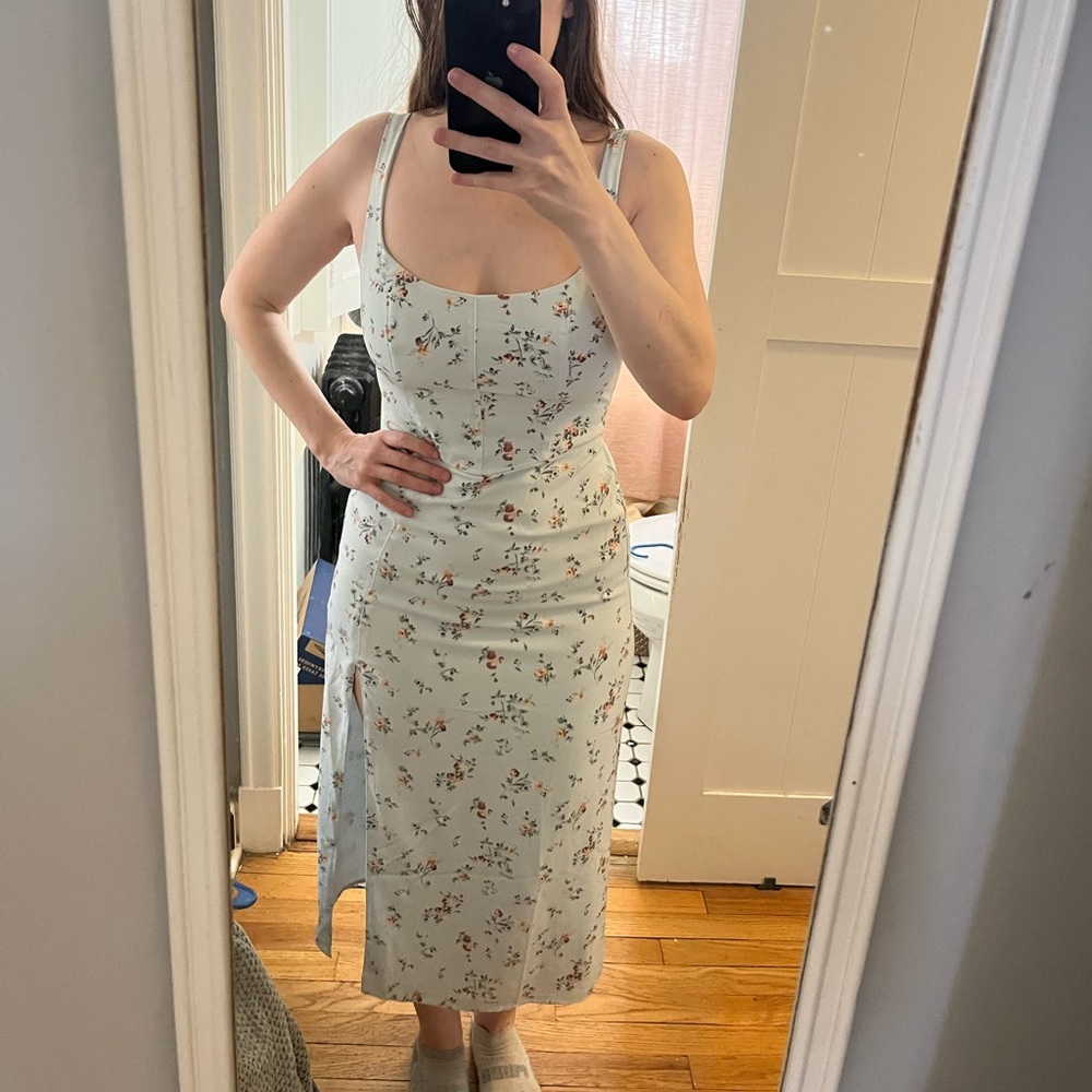 Abercrombie & Fitch Blue Floral Midi Dress